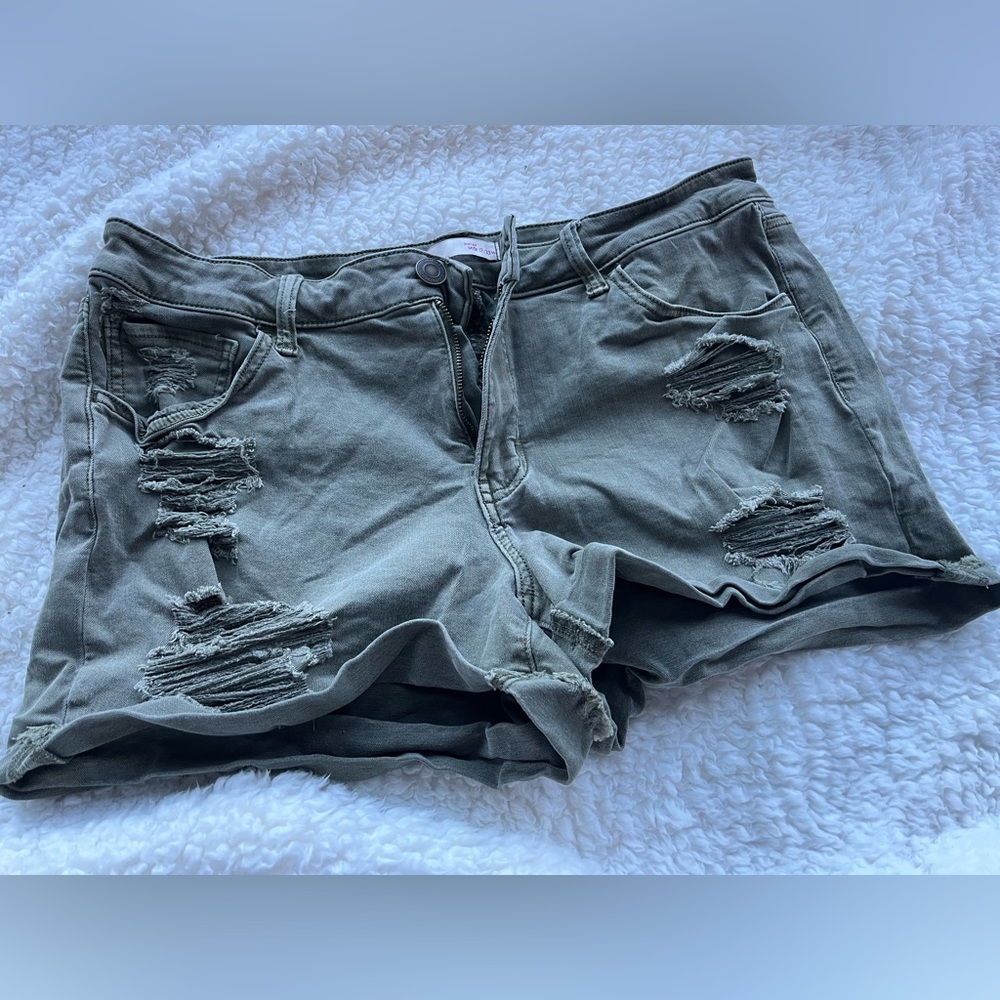 Army Green SO Ripped Shorts